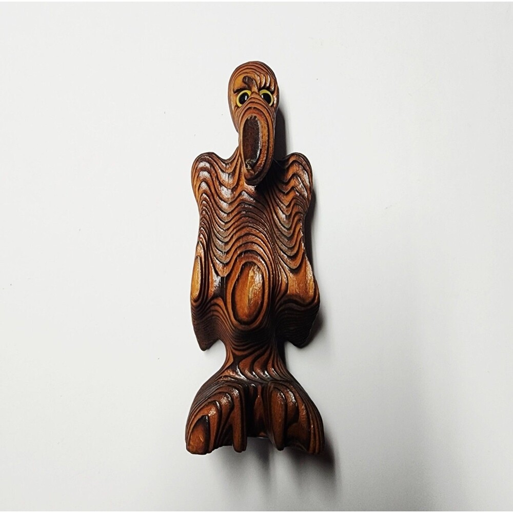 60s MCM Nils Strandin Sweden Carved Wood Vulture Dodo Bird 8" 1960s Cryptomeria